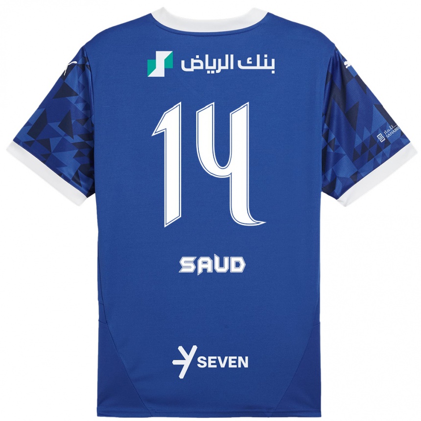 Kids Football Nouf Saud #14 Dark Blue White Home Jersey 2024/25 T-Shirt Australia