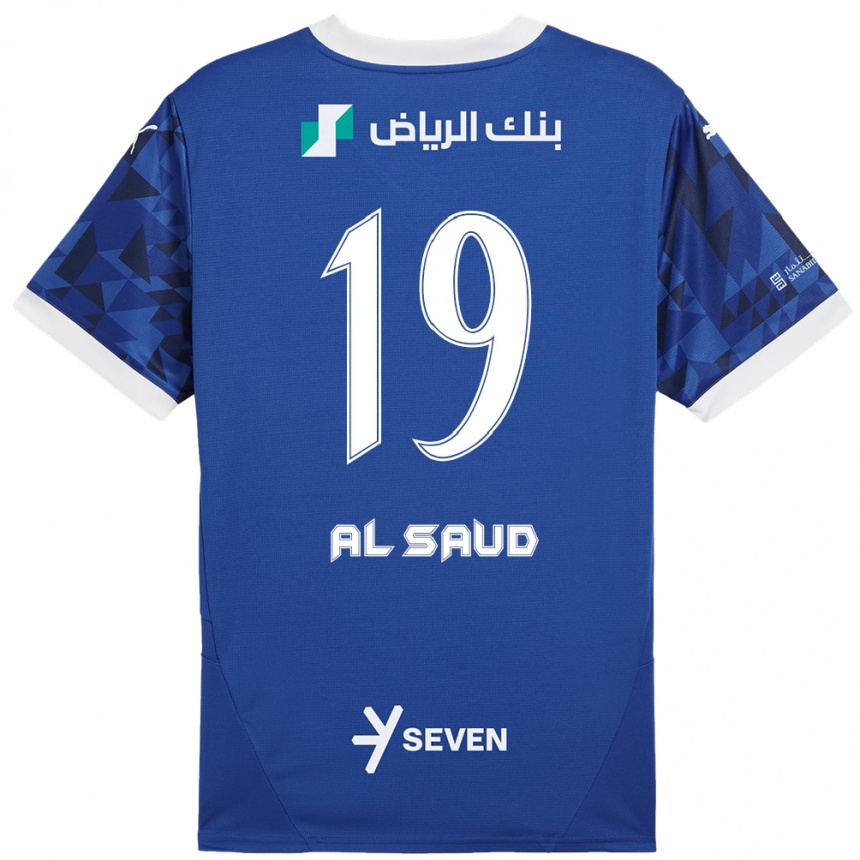 Kids Football Manal Al Saud #19 Dark Blue White Home Jersey 2024/25 T-Shirt Australia