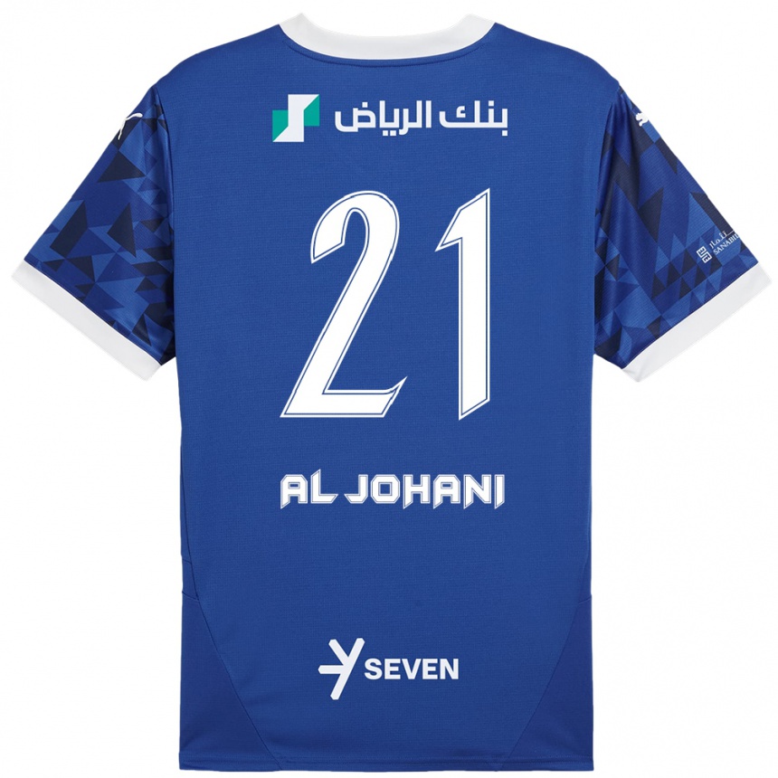 Kids Football Joury Al-Johani #21 Dark Blue White Home Jersey 2024/25 T-Shirt Australia