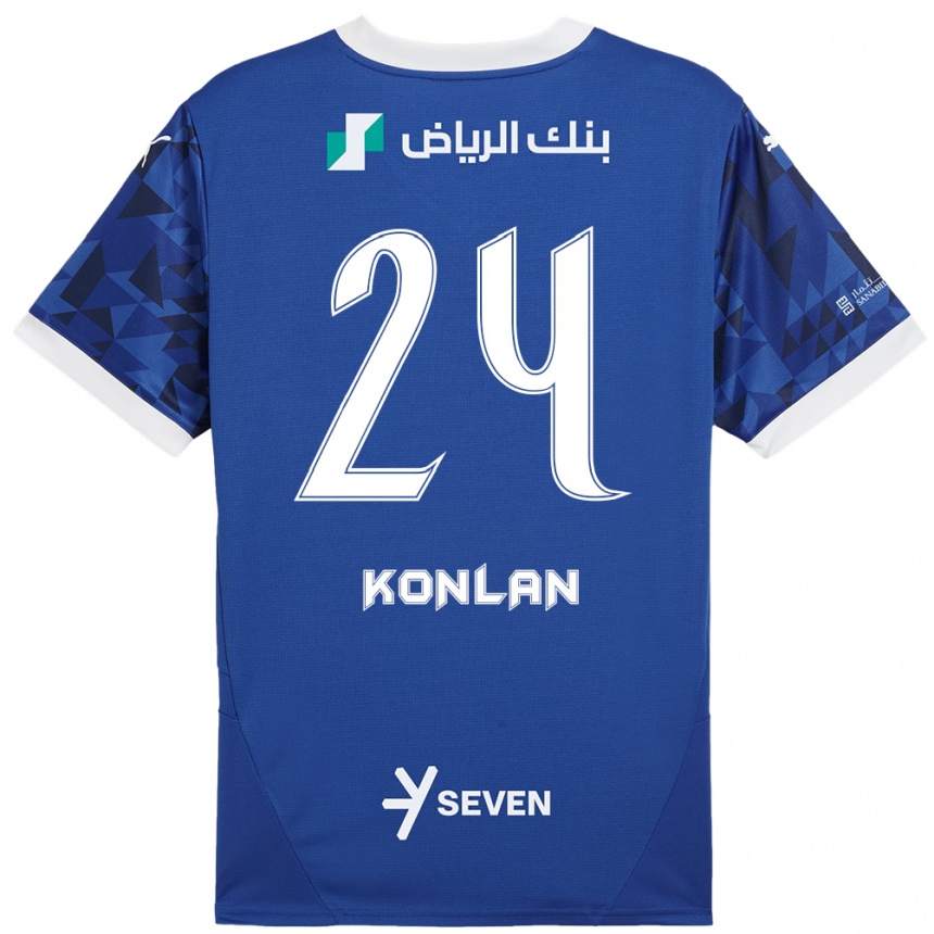 Kids Football Cynthia Konlan #24 Dark Blue White Home Jersey 2024/25 T-Shirt Australia