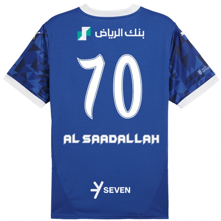 Kids Football Hessa Al-Saadallah #70 Dark Blue White Home Jersey 2024/25 T-Shirt Australia