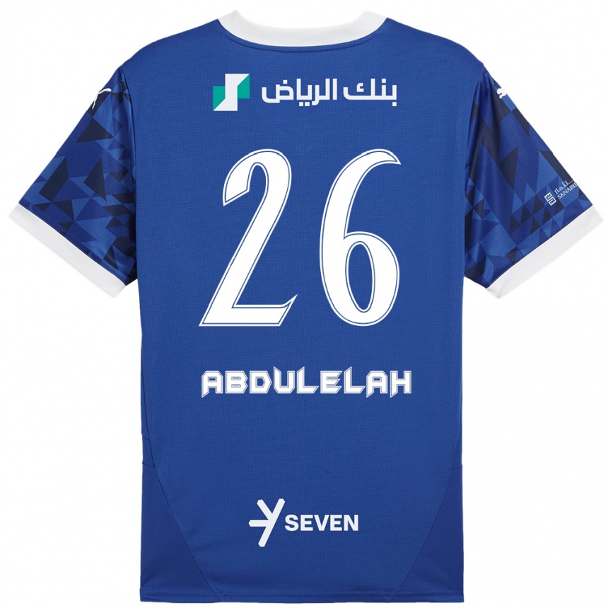 Kids Football Abdulelah Al-Malki #26 Dark Blue White Home Jersey 2024/25 T-Shirt Australia