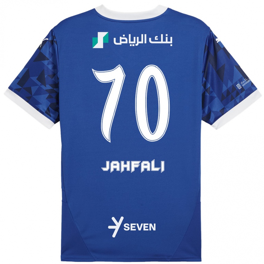 Kids Football Mohammed Jahfali #70 Dark Blue White Home Jersey 2024/25 T-Shirt Australia