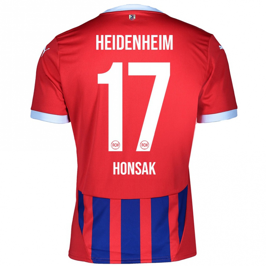 Kids Football Mathias Honsak #17 Red Blue Home Jersey 2024/25 T-Shirt Australia