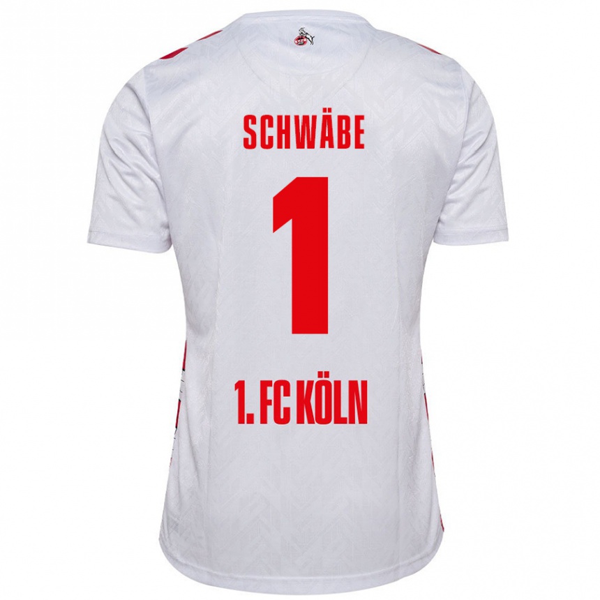 Kids Football Marvin Schwäbe #1 White Red Home Jersey 2024/25 T-Shirt Australia