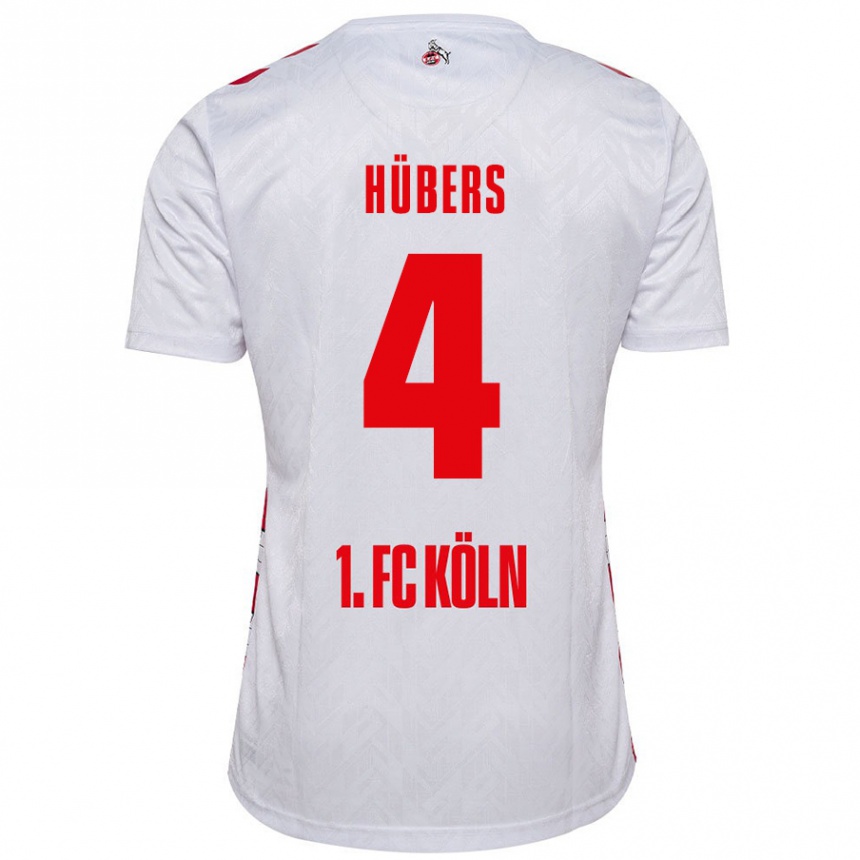 Kids Football Timo Hübers #4 White Red Home Jersey 2024/25 T-Shirt Australia