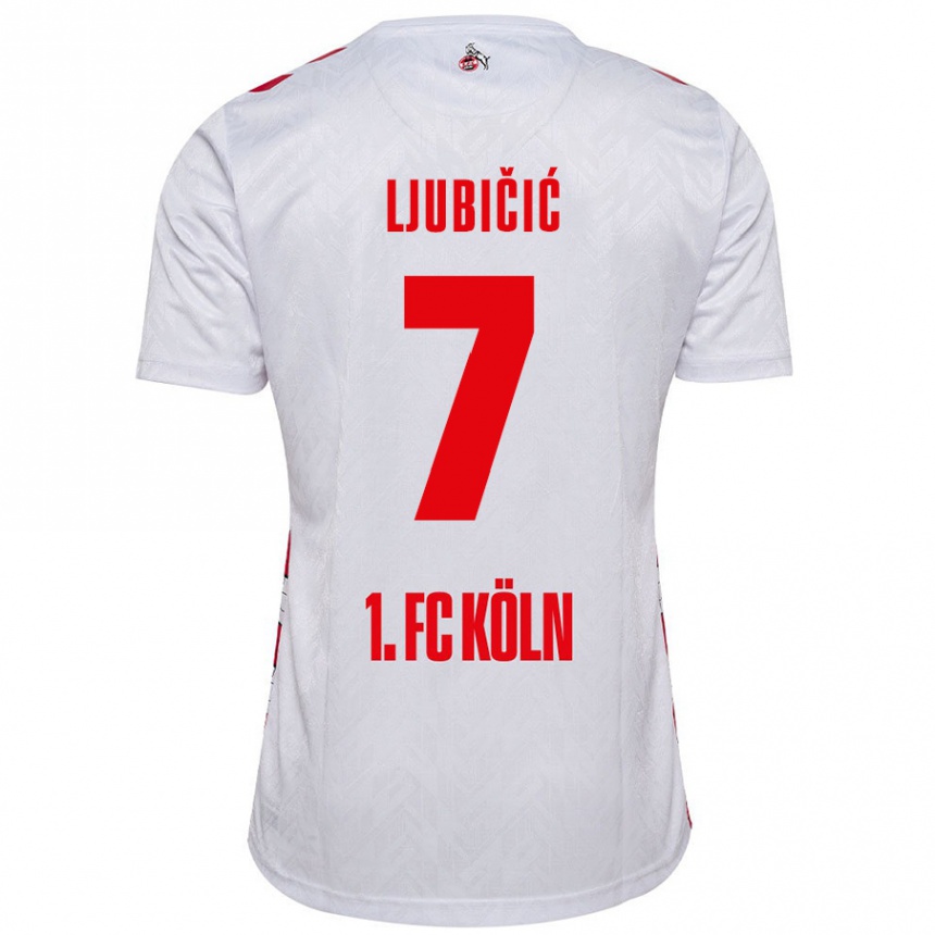 Kids Football Dejan Ljubicic #7 White Red Home Jersey 2024/25 T-Shirt Australia