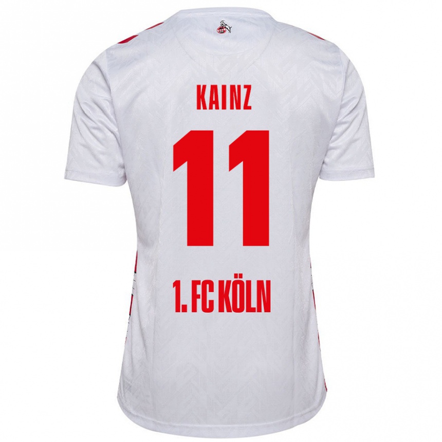 Kids Football Florian Kainz #11 White Red Home Jersey 2024/25 T-Shirt Australia