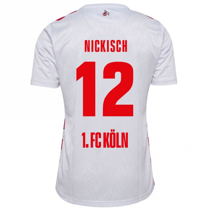 Kids Football Jonas Nickisch #12 White Red Home Jersey 2024/25 T-Shirt Australia