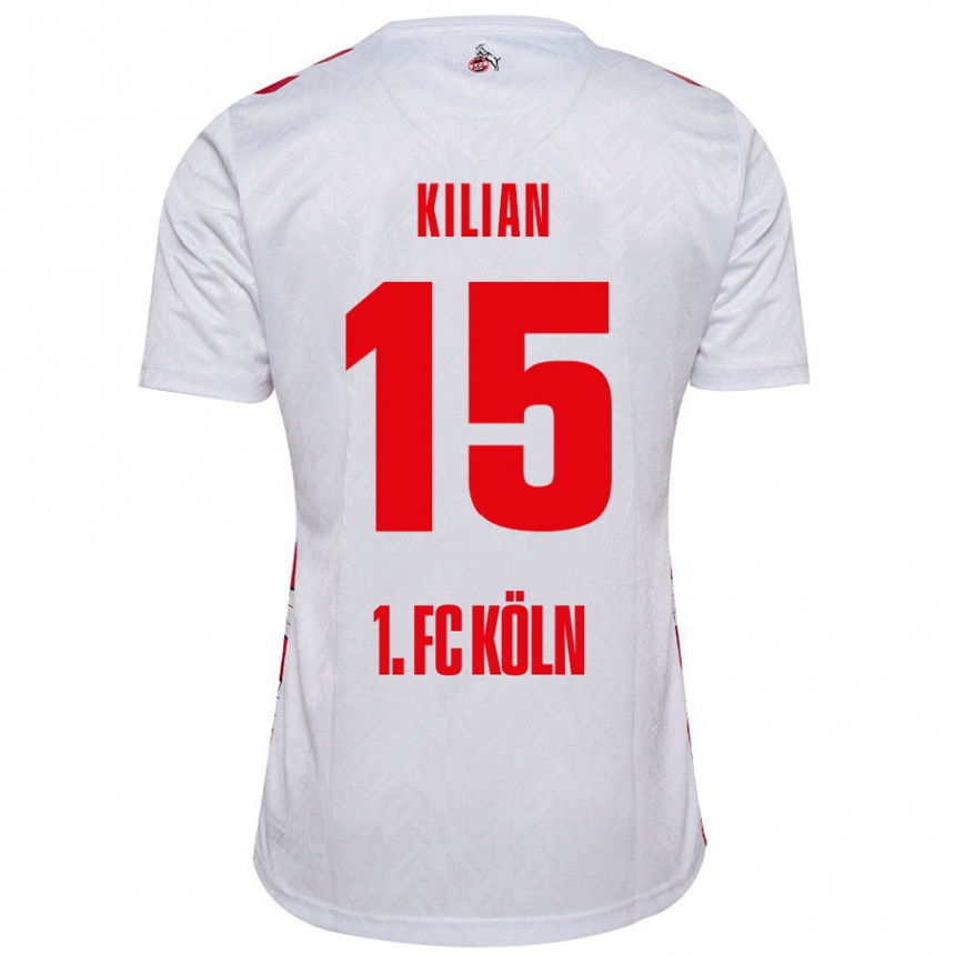 Kids Football Luca Kilian #15 White Red Home Jersey 2024/25 T-Shirt Australia