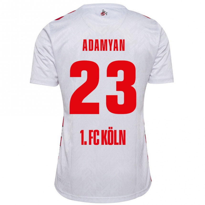 Kids Football Sargis Adamyan #23 White Red Home Jersey 2024/25 T-Shirt Australia