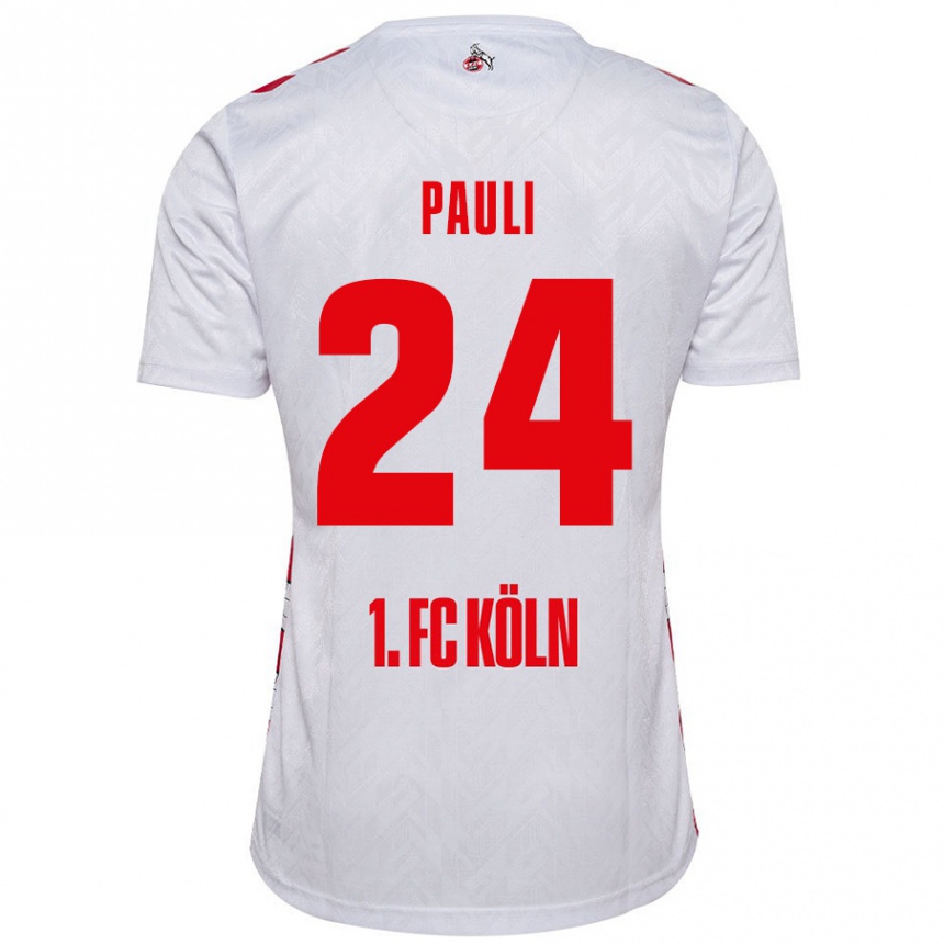 Kids Football Julian Pauli #24 White Red Home Jersey 2024/25 T-Shirt Australia