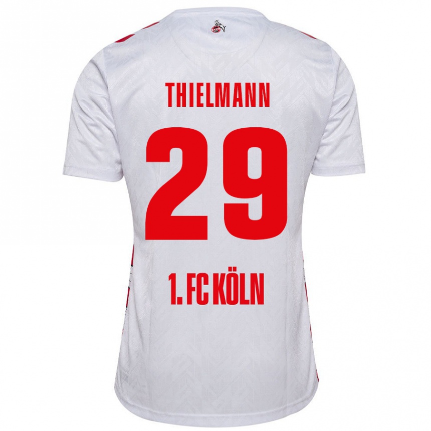 Kids Football Jan Thielmann #29 White Red Home Jersey 2024/25 T-Shirt Australia