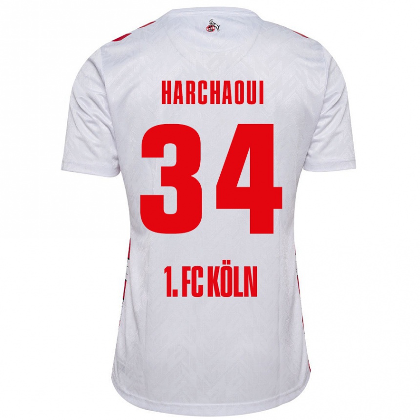 Kids Football Fayssal Harchaoui #34 White Red Home Jersey 2024/25 T-Shirt Australia