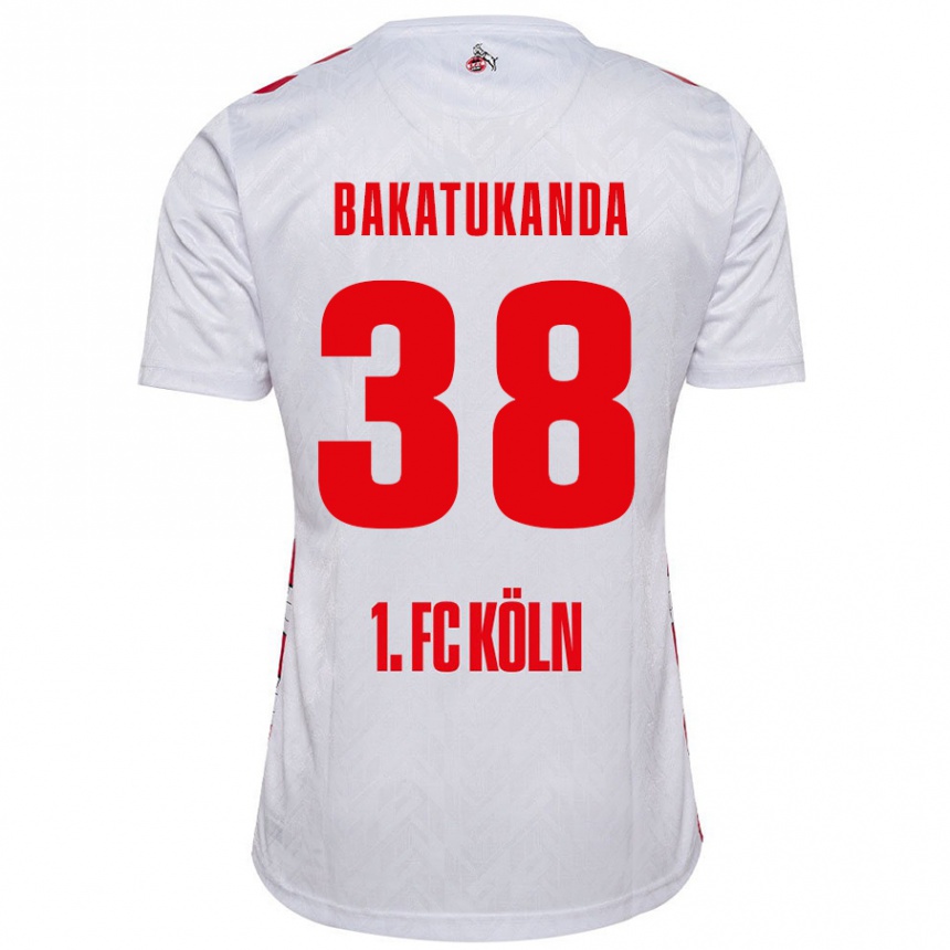 Kids Football Elias Bakatukanda #38 White Red Home Jersey 2024/25 T-Shirt Australia