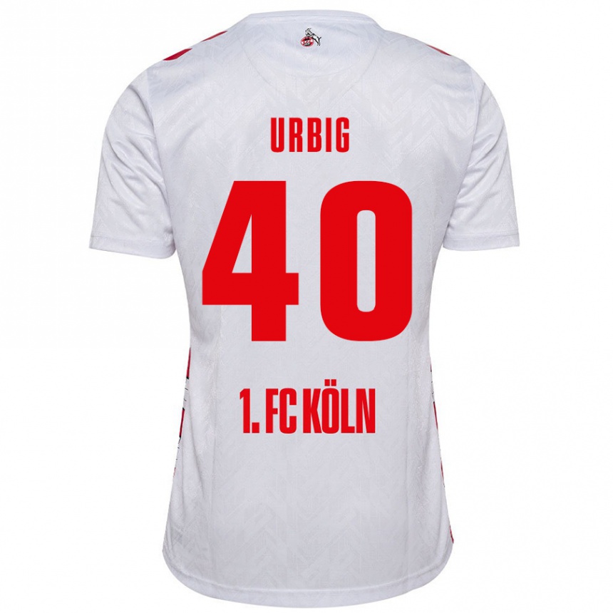 Kids Football Jonas Urbig #40 White Red Home Jersey 2024/25 T-Shirt Australia