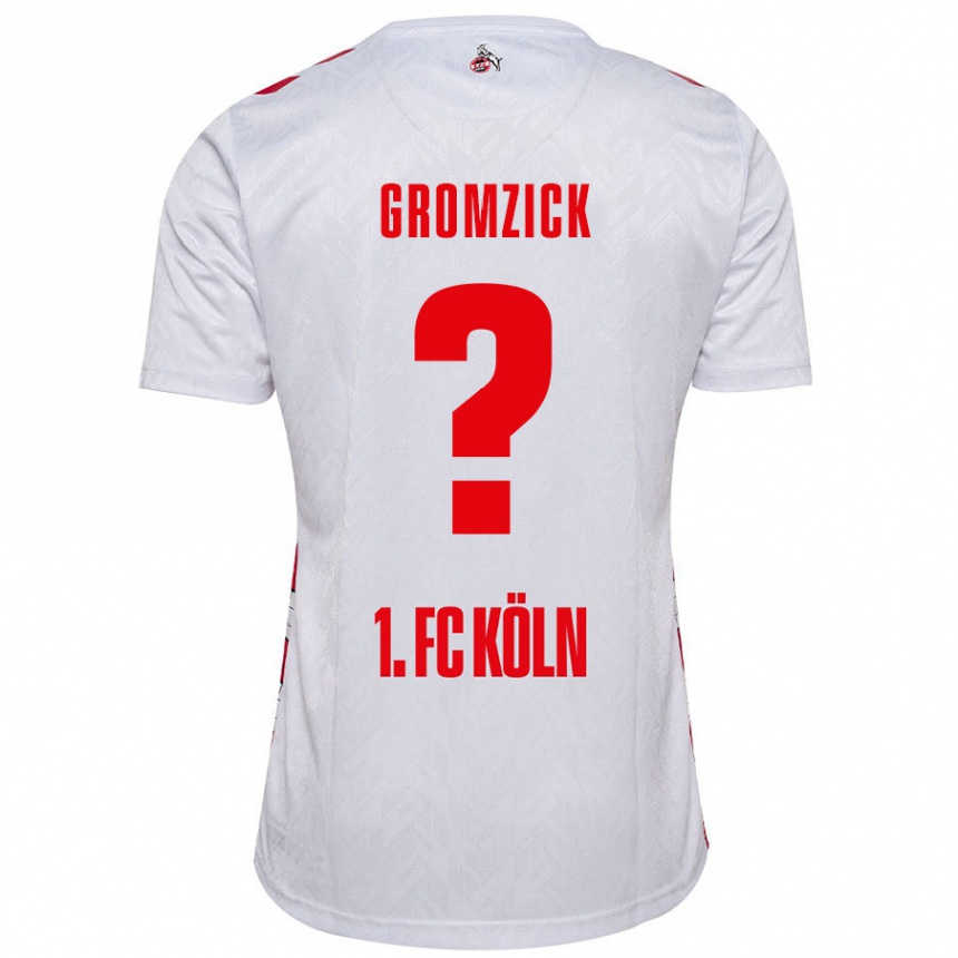 Kids Football Finn Gromzick #0 White Red Home Jersey 2024/25 T-Shirt Australia