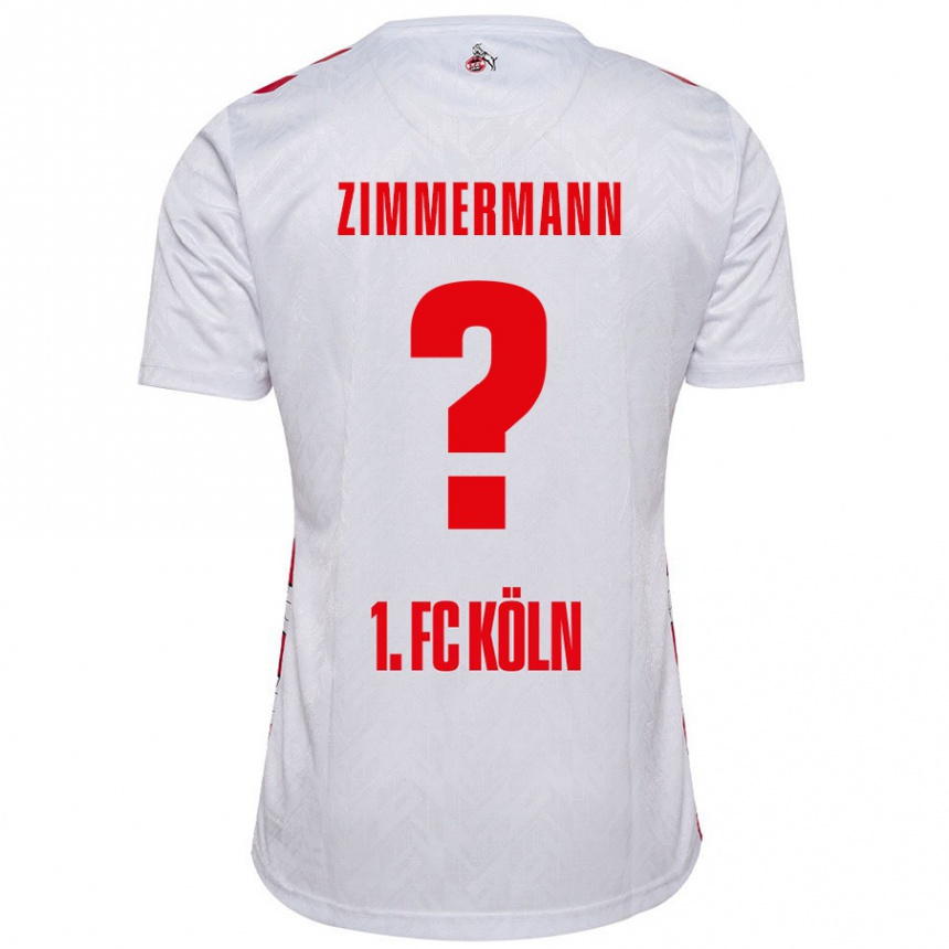 Kids Football Nick Zimmermann #0 White Red Home Jersey 2024/25 T-Shirt Australia