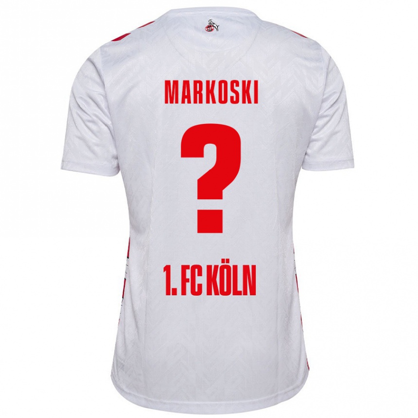 Kids Football Kristian Markoski #0 White Red Home Jersey 2024/25 T-Shirt Australia