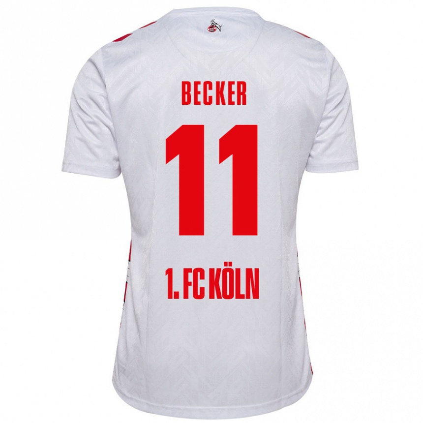 Kids Football Marlon Becker #11 White Red Home Jersey 2024/25 T-Shirt Australia