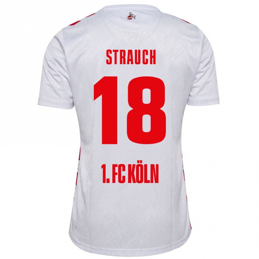 Kids Football Georg Strauch #18 White Red Home Jersey 2024/25 T-Shirt Australia