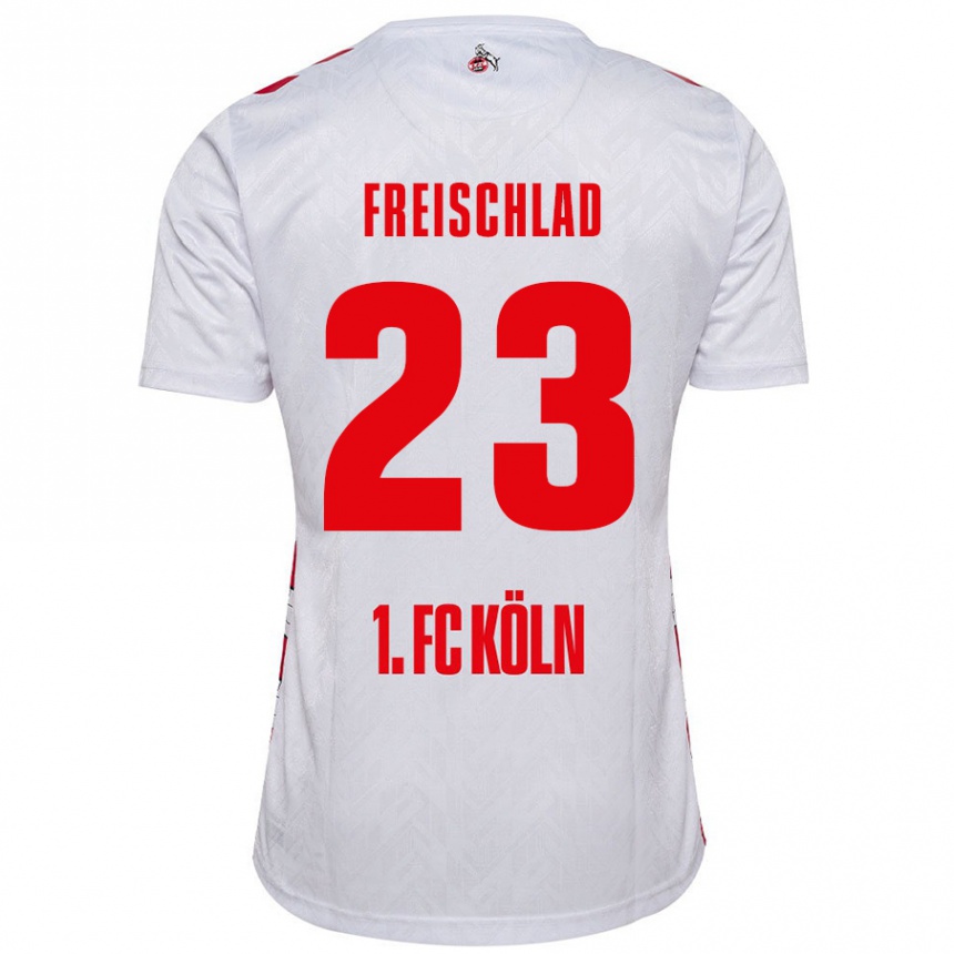 Kids Football Yannick Freischlad #23 White Red Home Jersey 2024/25 T-Shirt Australia