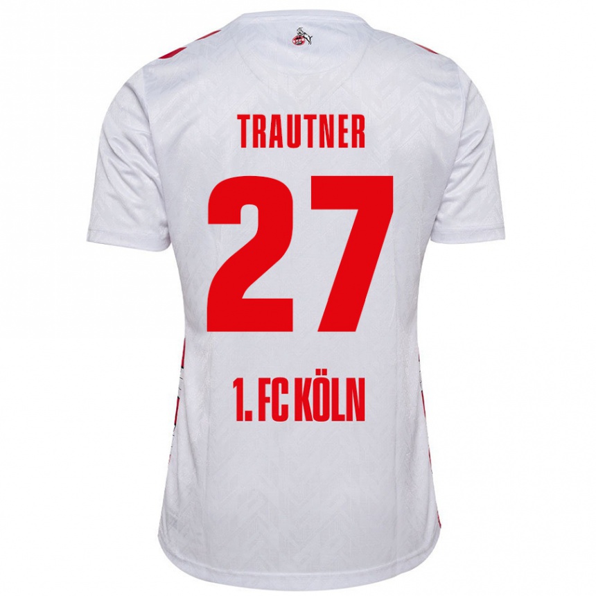 Kids Football Tobias Trautner #27 White Red Home Jersey 2024/25 T-Shirt Australia