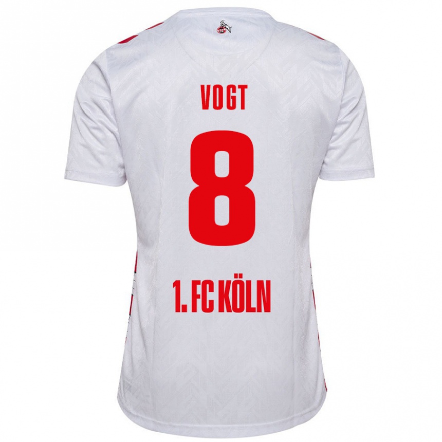 Kids Football Laura Vogt #8 White Red Home Jersey 2024/25 T-Shirt Australia