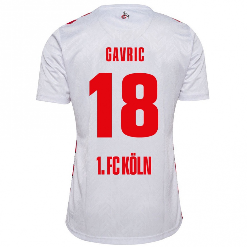 Kids Football Andrea Gavrić #18 White Red Home Jersey 2024/25 T-Shirt Australia