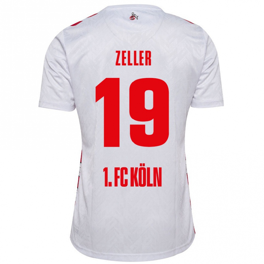 Kids Football Dóra Zeller #19 White Red Home Jersey 2024/25 T-Shirt Australia