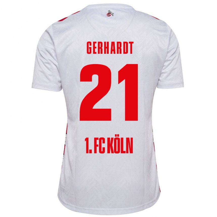 Kids Football Anna Gerhardt #21 White Red Home Jersey 2024/25 T-Shirt Australia