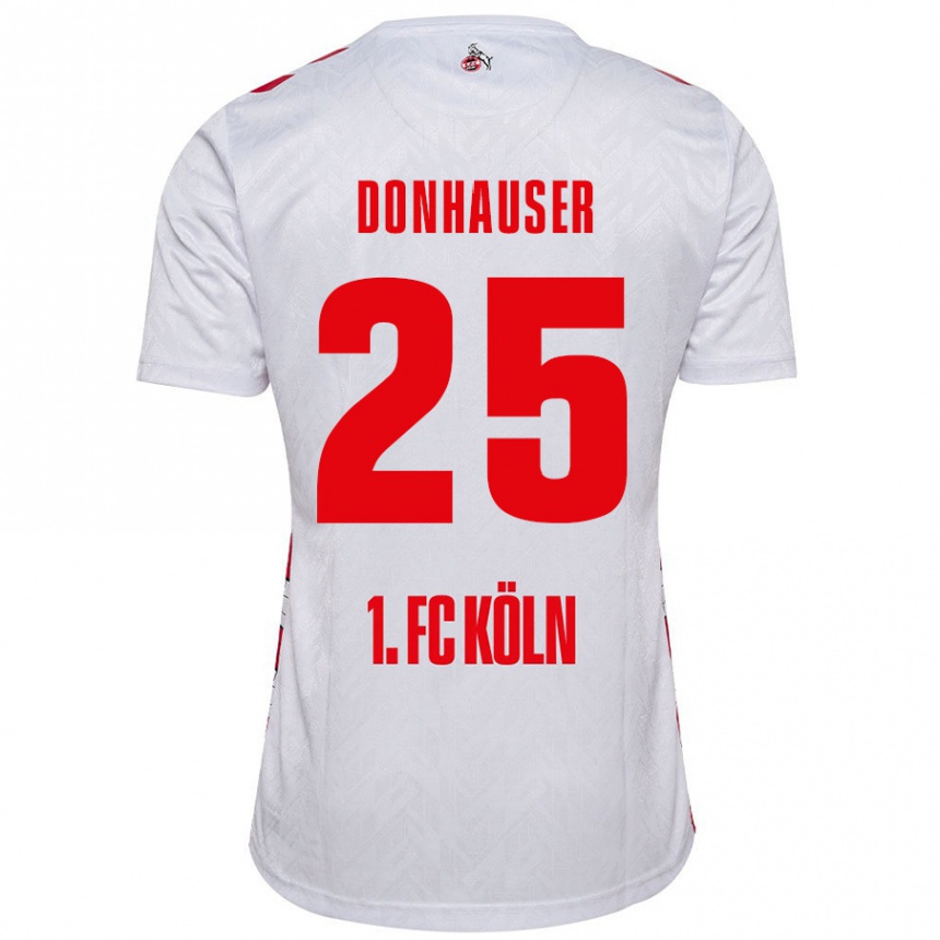 Kids Football Laura Donhauser #25 White Red Home Jersey 2024/25 T-Shirt Australia