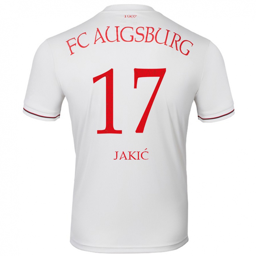 Kids Football Kristijan Jakic #17 White Home Jersey 2024/25 T-Shirt Australia