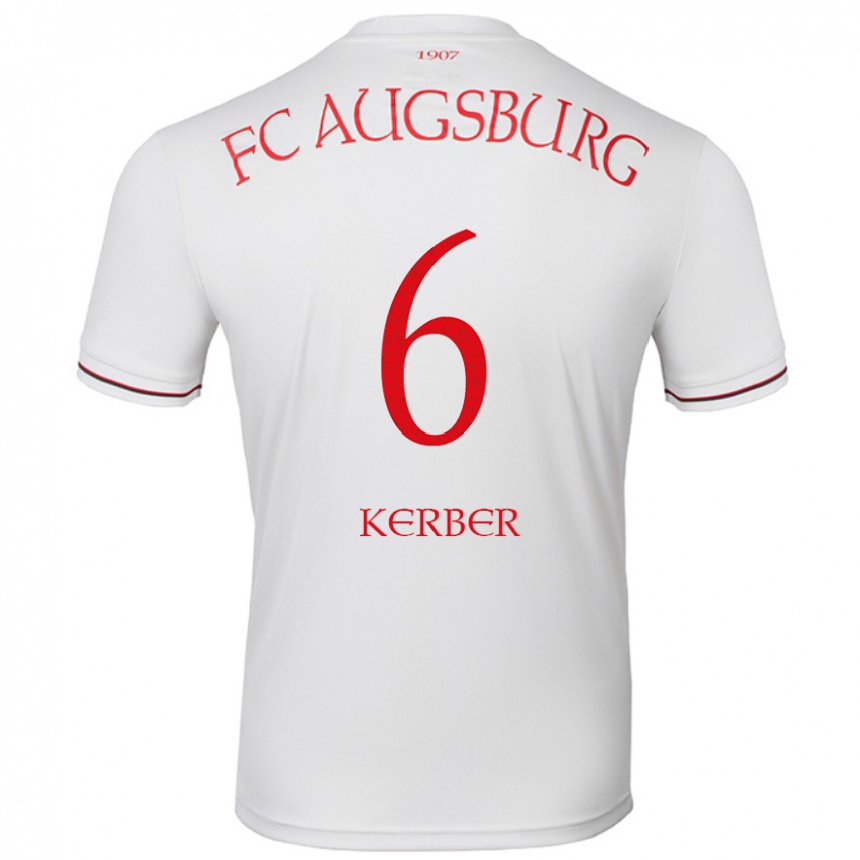 Kids Football Luca Kerber #6 White Home Jersey 2024/25 T-Shirt Australia