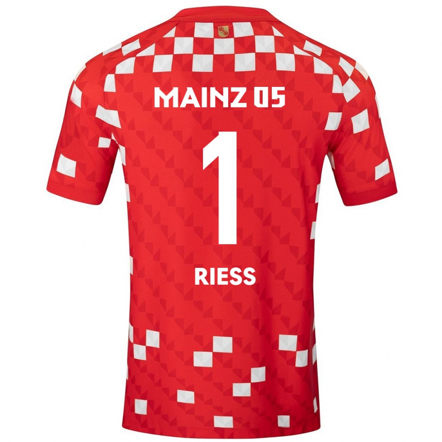 Kids Football Lasse Rieß #1 White Red Home Jersey 2024/25 T-Shirt Australia