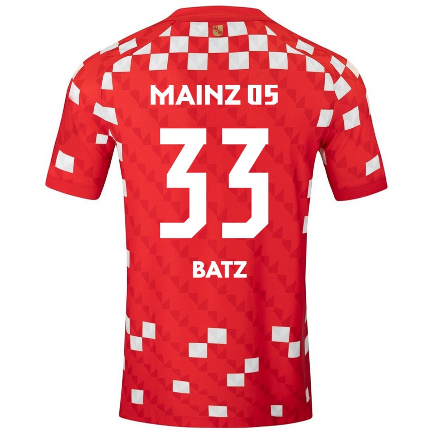 Kids Football Daniel Batz #33 White Red Home Jersey 2024/25 T-Shirt Australia