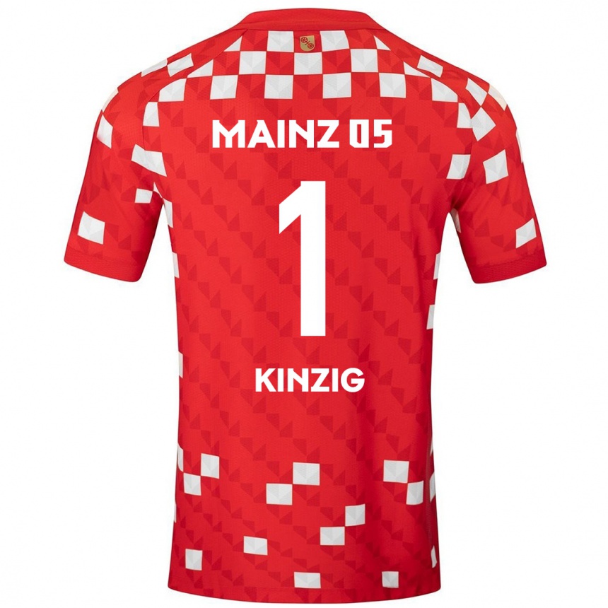 Kids Football Maximilian Kinzig #1 White Red Home Jersey 2024/25 T-Shirt Australia