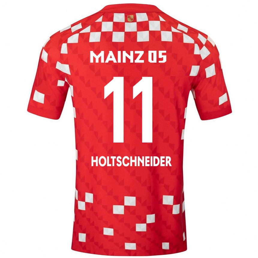 Kids Football Hannah Holtschneider #11 White Red Home Jersey 2024/25 T-Shirt Australia