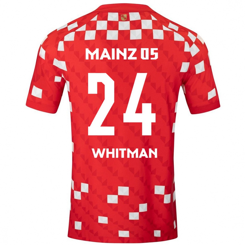 Kids Football Katherine Whitman #24 White Red Home Jersey 2024/25 T-Shirt Australia