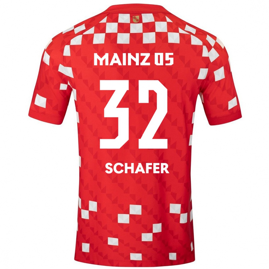 Kids Football Ann-Christin Schäfer #32 White Red Home Jersey 2024/25 T-Shirt Australia