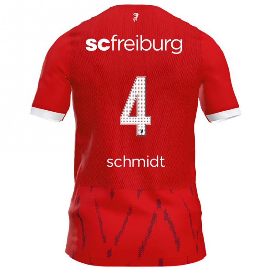 Kids Football Kenneth Schmidt #4 Red Home Jersey 2024/25 T-Shirt Australia