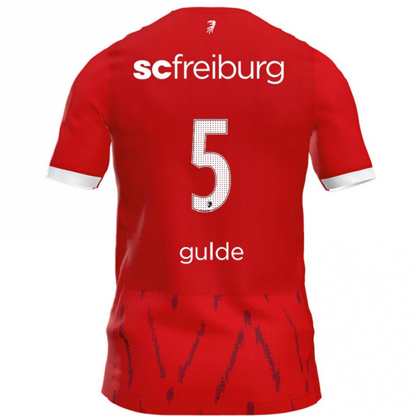 Kids Football Manuel Gulde #5 Red Home Jersey 2024/25 T-Shirt Australia