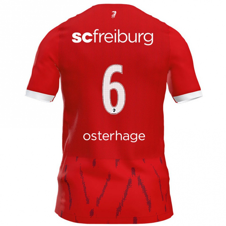 Kids Football Patrick Osterhage #6 Red Home Jersey 2024/25 T-Shirt Australia