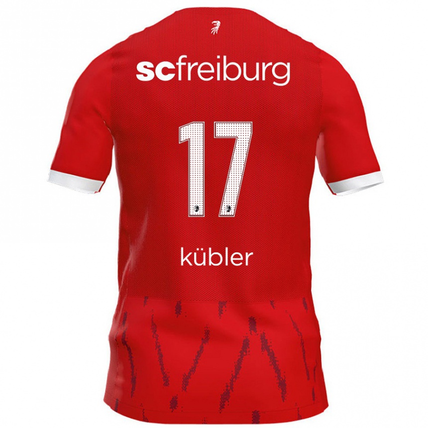 Kids Football Lukas Kübler #17 Red Home Jersey 2024/25 T-Shirt Australia