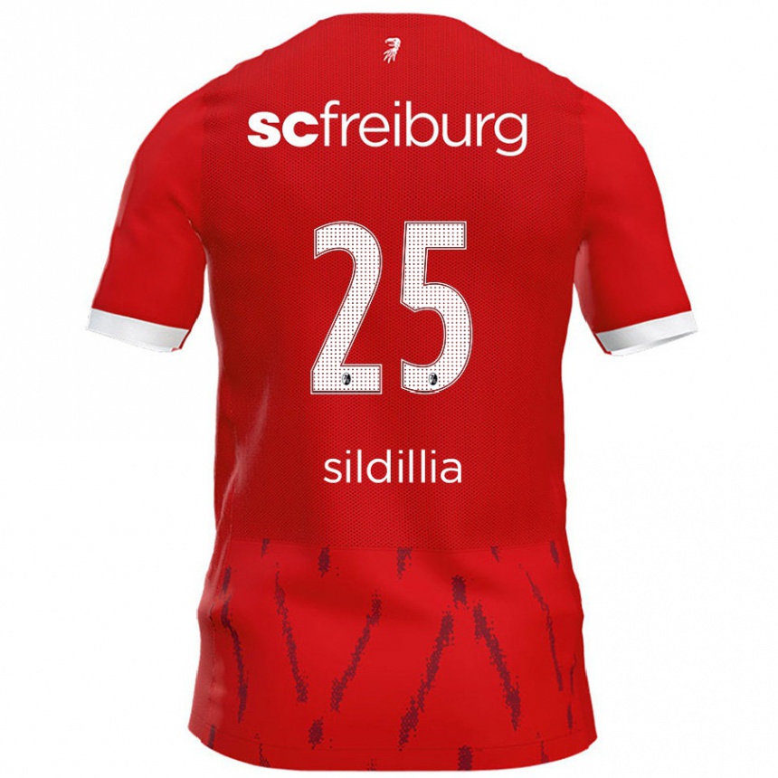 Kids Football Kiliann Sildillia #25 Red Home Jersey 2024/25 T-Shirt Australia