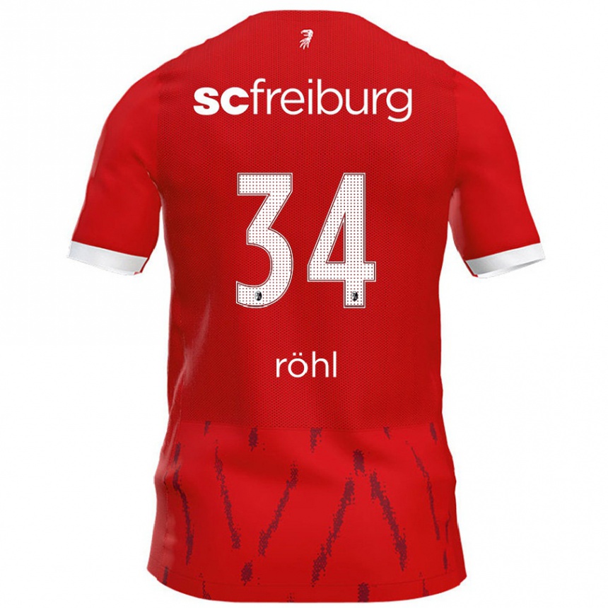 Kids Football Merlin Röhl #34 Red Home Jersey 2024/25 T-Shirt Australia