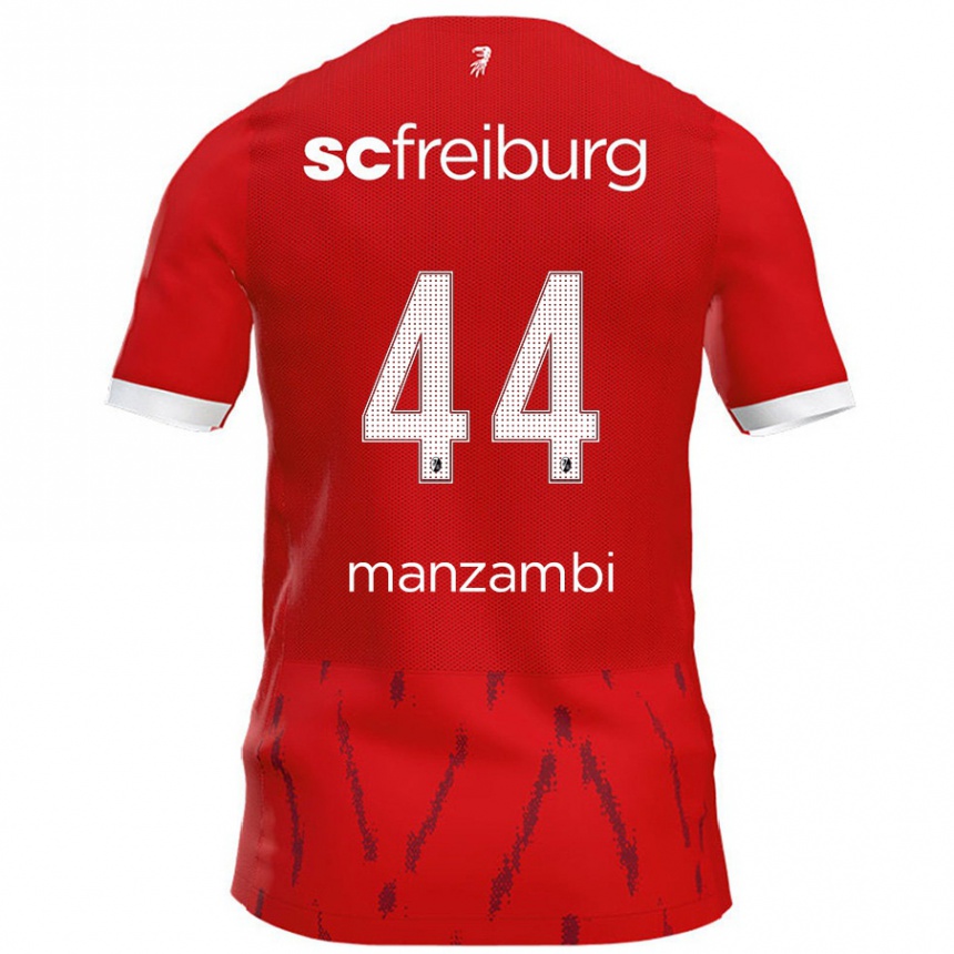 Kids Football Johan Manzambi #44 Red Home Jersey 2024/25 T-Shirt Australia