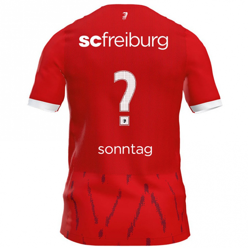 Kids Football Noa Sonntag #0 Red Home Jersey 2024/25 T-Shirt Australia