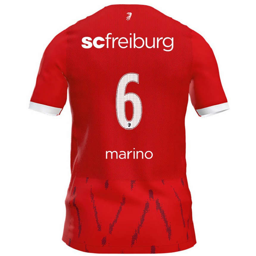 Kids Football Luca Marino #6 Red Home Jersey 2024/25 T-Shirt Australia