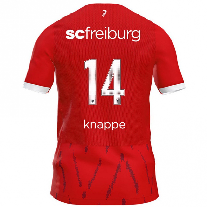 Kids Football Davino Knappe #14 Red Home Jersey 2024/25 T-Shirt Australia